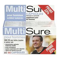 Webber Naturals MultiSure Easy Swallow Multivitamin Capsule for Men by Multisure