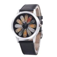 Aland Fashion Unisex Owl Feather Quartz Round Dial School Wrist Watch Couple Accessory Black