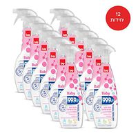 סנו מארז של 12 יחידות של 99.9% מתז לחיטוי וניקוי בסביבת תינוקות 750 מ"ל