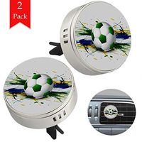 Football Watercolor two silver air freshener aromatherapy essential oil diffusers for car vent clip portable with four refill pads 1.33x1.83in