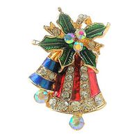 Vintage Fashion Crystal Rhinestone Christmas Bells Brooch Pin For Women Popular Novelty Aesthetic Beauty Party Jewerly Cheap | Style - Christmas Bell-1