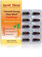 Fermented Korean Ginseng LiquidCaps | “Smooth Energy Clear Mind” Premium Grade Panax Ginseng Extract | 13-40% More GS15-4 Than Other Brands | 1 Pack (10 Capsules)