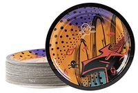 Disposable Plates - 80-Count Paper Plates, Music Party Supplies for Appetizer, Lunch, Dinner, and Dessert, Rock Star Design, 9 x 9 Inches