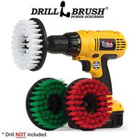 Cleaning Supplies - Drill Brush - 5 Inch Large Spin Brush Kit - Stiff, Medium, and Soft Power Scrubbers - Kitchen Accessories - Clean Stove, Oven Rack, Sink, Baseboard - Algae, Mold, Mildew, and Moss