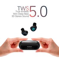 Wireless Bluetooth Earbuds KUNGIX True Wireless Headphones, Bluetooth 5.0 3D Stereo Sound Touch Mini Noise Cancelling Earphones, Sweatproof Sports TWS Earbuds Built in Microphone for iPhone Android