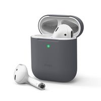 elago Upgraded AirPods Case (Front LED Visible) Protective Slim Cover (with no Hinge) Compatible with Apple AirPods 2 and 1 (Dark Grey)