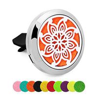 Werylee Car Diffuser Vent Clip Stainless Steel Car Aromatherapy Essential Oil Diffuser Air Freshener Vent Clip Locket with 10 Pcs Replacement Felt Pads