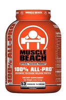 Muscle Beach Nutrition 100% All-Pro Advanced Tri-Phase Release Protein (Cookies 'N Cream, 4lb) Whey Protein Isolate, Micellar Casein, Whey Protein Concentrate