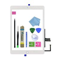 Zentop for White iPad 6th Generation iPad 2018 A1893 A1954 Touch Screen Digitizer Assembly Replacement with Home Button, Camera Bracket, Pre-Installed Adhesive, Tool Repair Kit.