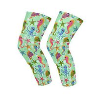 SLHFPX Knee Sleeve Cartoon Baby Sea Fish Cute Full Leg Brace Compression Long Sleeves Pant Socks for Running, Jogging, Sports, Crossfit, Basketball, Joint Pain Relief, Men and Women 1 Pair