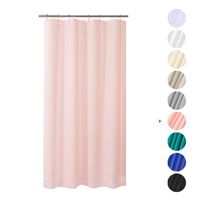 Plastic Shower Curtain, 36"W x 72"H EVA 8G Shower Curtain with Heavy Duty Clear Stones and 6 Rust-Resistant Grommet Holes, Waterproof Thick Bathroom Plastic Shower Curtains without Chemical Odor-Pink