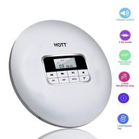 DeeFec Portable CD Player with Headphones, HOTT Personal CD Walkman Music Player with LCD Display, Skip Protection Shockproof Anti Scratch Function, Support CD, MP3 CD, CD-R, CD-RW Format - White