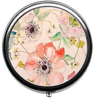 BeeGogo - Vintage Flower Rose Floral Jasmine Girl Beautiful Pattern Custom Fashion Pill Box Medicine Tablet Holder Organizer Case for Pocket or Purse