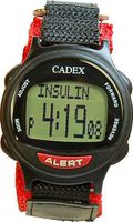 e-Pill CADEX Pediatric 12 Alarm Watch with Digital Medical ID - Velcro Strap - Black and Red