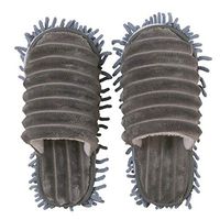 Ozzptuu Winter Soft Dust Mop Slippers Floor Cleaning Tool Microfiber Detachable Washable Cleaning Slipper for Women Men (Blue Grey, Women 11-13/Men 9-11)