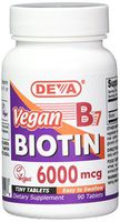Deva Vegan Vitamins Biotin 6000 mcg Tablets, 90Count
