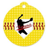 Grand Slam - Fastpitch Softball - Birthday Party or Baby Shower Favor Gift Tags (Set of 20)