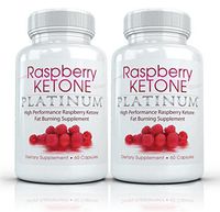 Raspberry Ketone Platinum (2 Bottles) - Clinical Strength - All Natural Fat Burning, Weight Loss, Diet Supplement. 600mg (60 Capsules per Bottle) by Raspberry Ketone Platinum