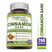 Pure Naturals Cinnamon Bark Dietary Supplement * 500 mg Cinnamon Bark Extract Per Capsule * 200 Capsules per Bottle * Anti-Bacterial & Anti-Microbial Properties 