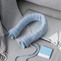 ZHAO YING Blue Grey U-Shape Hot Water Bag Silicone Bottle Neck Hand Warmer Heater with Knitted Cover Water Storage Bags (Color : Blue)