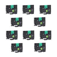 Prestige Cartridge 10 x TZ-FX721 9 mm x 8 m Flexible Label Tape for Brother P-Touch Printing Machine - Black on Green (Pack of 10)