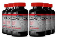 Tongkat Ali Root Extract Powder - Longjack 2170mg - Longjack Supplement to Improve Vitality, Promote Testosterone Levels and Boost Libido (6 Bottles 360 Capsules)