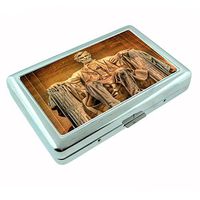 Perfection In Style Silver Cigarette Case Metal Wallet Abe Lincoln Design D002