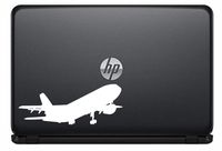 Airplane Silhouette Version 4 Vinyl Decal Sticker for Computer Macbook Laptop Ipad Electronics Home Window Custom Walls Cars Trucks Motorcycle Automobile and More (WHITE)