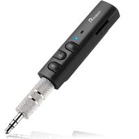 Bluetooth Receiver, Areson 7 Hours Mini Bluetooth Car Aux Adapter Receiver Support TF Card, 3.5mm Wireless Hands-Free Car Kits Music Adapter for Home Audio/Car Stereo System Headphone Speaker(Black)