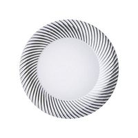 BalsaCircle 40 pcs 6-Inch White with Twirl Plastic Round Plates - Disposable Wedding Party Catering Tableware