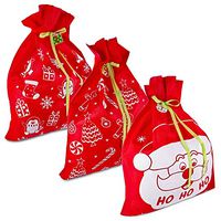 3 Giant Christmas Gift Bags 36" x 44" Reusable Made of Durable Fabric with Ribbon and Gift Tag for Holiday Wrapping Extra Large Jumbo Huge Oversized Toys Gift Bags by Gift Boutique