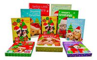 Christmas Gift Box Assortment of Dogs and Cats Xmas Pet Designs (10 Pack) - Kit Includes Robe, Shirt and Lingerie Boxes with Lids