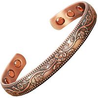 Holistic Magnets® Womens Copper Bracelets Arthritis Small Size Solid Copper Magnetic Bracelet Joint Wrist Pain Relief Healing Bangle-FC (S/M: Wrist 6-7.5 inch)