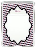 Amethyst Stripes Memo Sheets and Acrylic Holder, 150 Note Papers, 5"x7" Memo Pad, Notes, Stationery, Desk Accessory, Mother's Day Gift, Unique Gift for Mom and Women