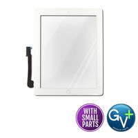 Group Vertical Replacement Touch Screen Digitizer Glass Display with Home Button Flex Cable Assembly Compatible with Apple iPad 3 (White) (A1416, A1430, A1403) (GV+ Performance)
