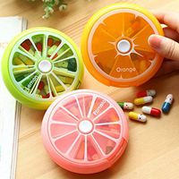 Health Care Medicine Pill Box Fruit Shaped Sort Vitamin 7 Day Weekly Holder Tablet Storage Case Container Cases Travel Round - Pink by MartialQC