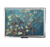 Vincent Van Gogh The StarryColorful Damask Design Stainless Steel ID Cigarettes Case Holder Stylish Credit Card Wallet