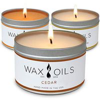Wax and Oils Soy Wax Aromatherapy Scented Candles (Cedar, Pumpkin, Black Amber Plum) 8 Ounces. 3 Pack