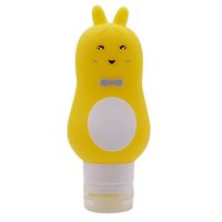 LALANG Cute Cartoon Design Silicone Travel Bottle Animal Shape Silicone Shampoo Empty Bottle for Beauty Lady (Yellow)