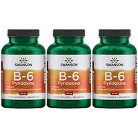 Swanson Vitamin B-6 Pyridoxine 100 mg 250 Caps 3 Pack