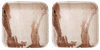 CaterEco Square Palm Leaf 7" Salad Plates | 72 Pack | Ecofriendly Disposable Dinnerware | Heavy Duty Biodegradable Party Utensils for Wedding, Camping & More (2-(Pack))