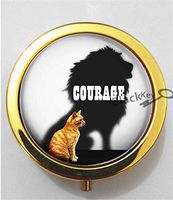 BlackKey Courage Beautiful Inspirational Word 3-Compartment Decorative Pocket Gift Box Case Organizer for Pill, Color 2 -1704