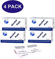 400pcs Alcohol Disinfectant Cotton Slices, Sterile Alcohol Prep Pads Gauze Pads Individually Wrapped Swap Pad Wet Wipe for Outdoor Skin Cleaning Care, 5x5 cm (4 pack)
