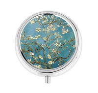 Dynippy Pill Case Pill Box Pocket 3 Compartment Medicine Case Round Vitamin Pill Organizer for Pocket Purse and Travel - Peach Blossom