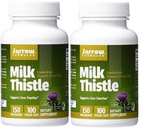 Jarrow Formulas Milk Thistle, Promotes Liver Health, 150 mg Caps, 100 Veggie Capsules (Pack of 2)