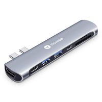 USB C Hub VICSEED Dual USB C Adapter Dongle Thunderbolt 3 Hub Doc Fit for MacBook Pro 2018 2017 2016 13" 15" MacBook Air 2018 with 100W Power Delivery, USBC Hub, HDMI, USB 3.0, SD/Micro Card Reader