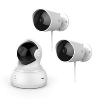 YI Indoor/Outdoor Security Camera Bundle Set, 1080p 2.4G Wi-Fi Smart Home Surveillance System with 24/7 Emergency Response, Motion Detection, Phone App, Cloud Service - Dome Camera and 2pc Outdoor Cam