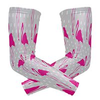 ZZKKO Flamingo Polka Dot Cooling Arm Sleeves Cover Uv Sun Protection for Men Women Running Golf Cycling Arm Warmer Sleeves 1 Pair