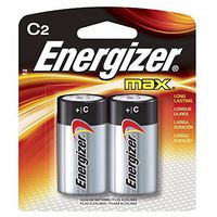 Energizer E93BP2 MAX Alkaline Batteries, C, 2 Batteries/Pack