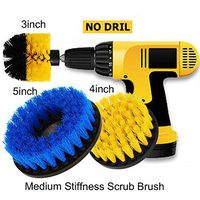 HIFROM 3in + 4in + 5in Scrub Brush Drill Attachment Kit - Drill Powered Cleaning Brush Attachments Cleaning Kit for Bathroom Tub Shower Tile Grout Kitchen Cabinets Boats